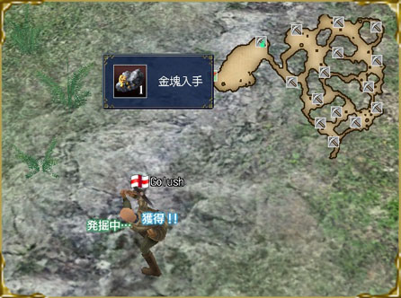 金塊を発掘する